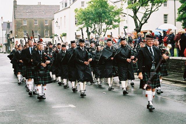 Kirkwall City Pipe Band on Broad Street