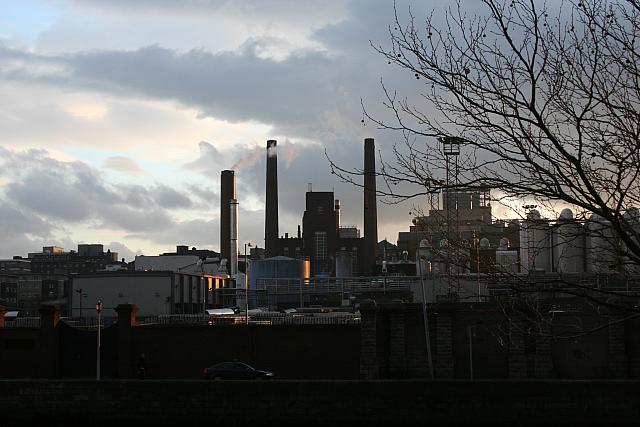 The Guinness Brewery at St James Gate Dublin, from the tour bus